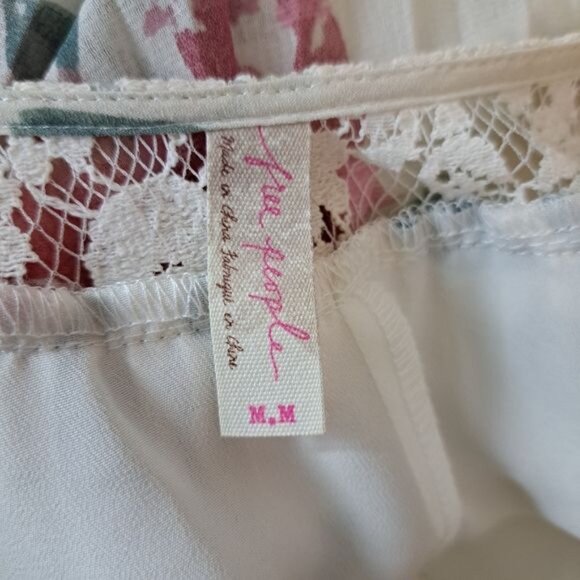 Free People Floral Lace Acordian Pleated Tent Swing Dress - Picture 6 of 8